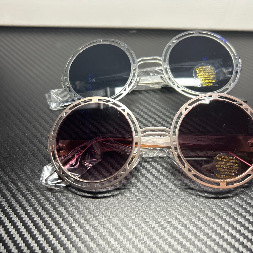 Round Cutout Frame Sunglasses (2-Pack)